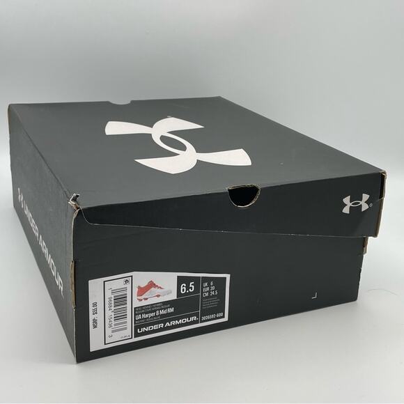 Under Armour 2024 Harper 8 Mid RM Jr Baseball Cleats 3026597 Red White Youth 6.5 - Picture 9 of 9